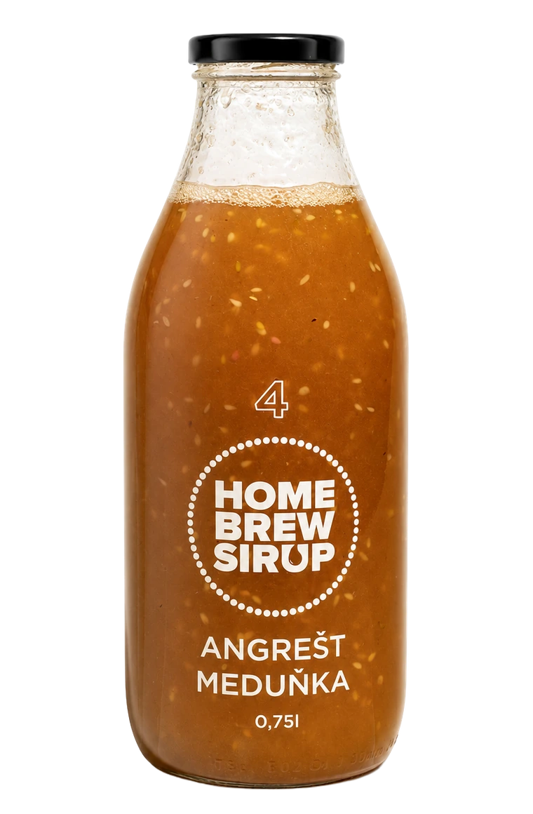 Home Brew Sirup Angrešt meduňka 0,75 l produktová lahev
