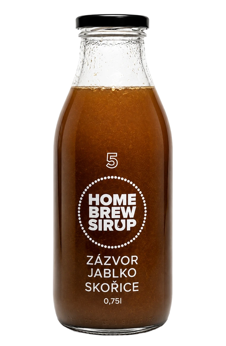 Home Brew Sirup Zázvor jablko skořice 0,75 l produktová lahev
